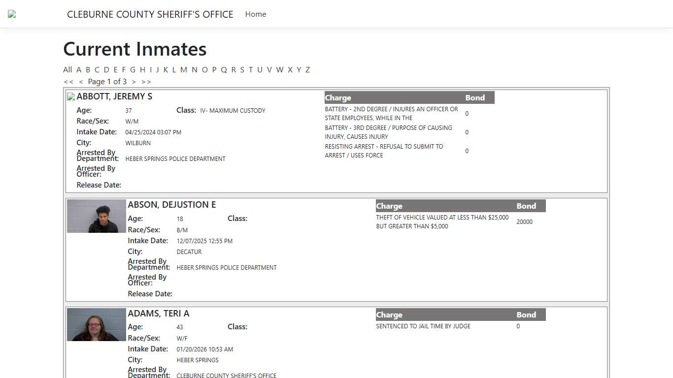 Inmates - ISOMS Portal